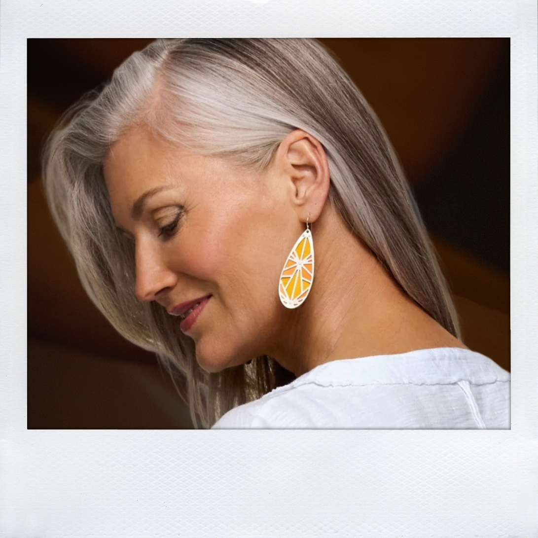 DECO ORIGAMI EARRINGS 2-TONE – Gogo Jewelry