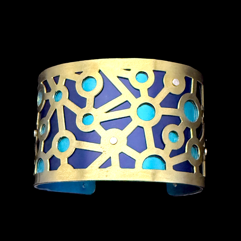 ATOMS CUFF TWO-TONE MEDIUM BRASS