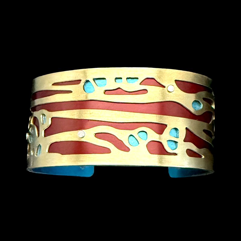 SEAPODS HORIZONTAL CUFF TWO-TONE SMALL BRASS