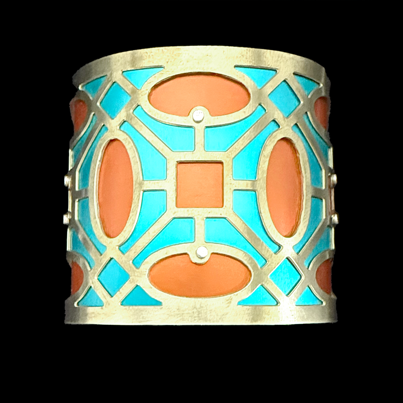 HOLLYWOOD REGENCY CUFF TWO-TONE LARGE BRASS