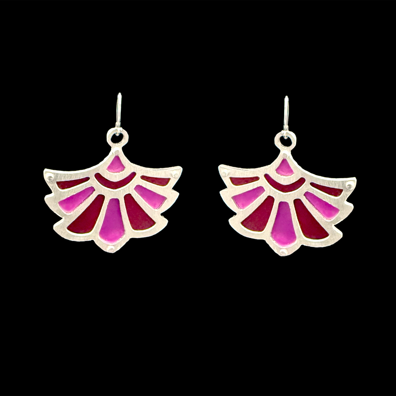 DECO FAN EARRINGS 2-TONE