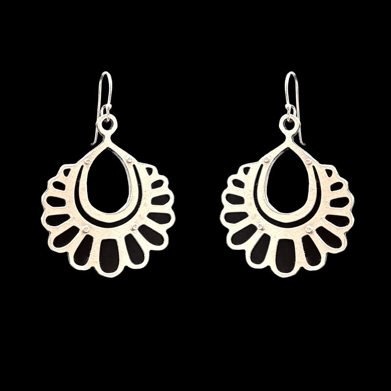 DECO PLUME EARRINGS 2-TONE