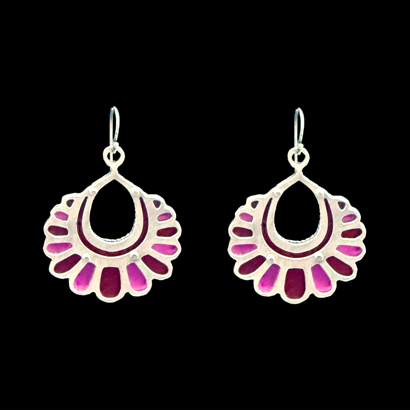 DECO PLUME EARRINGS 2-TONE