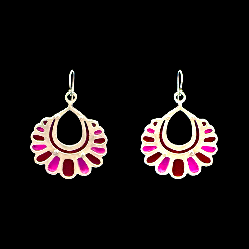 DECO PLUME EARRINGS 2-TONE
