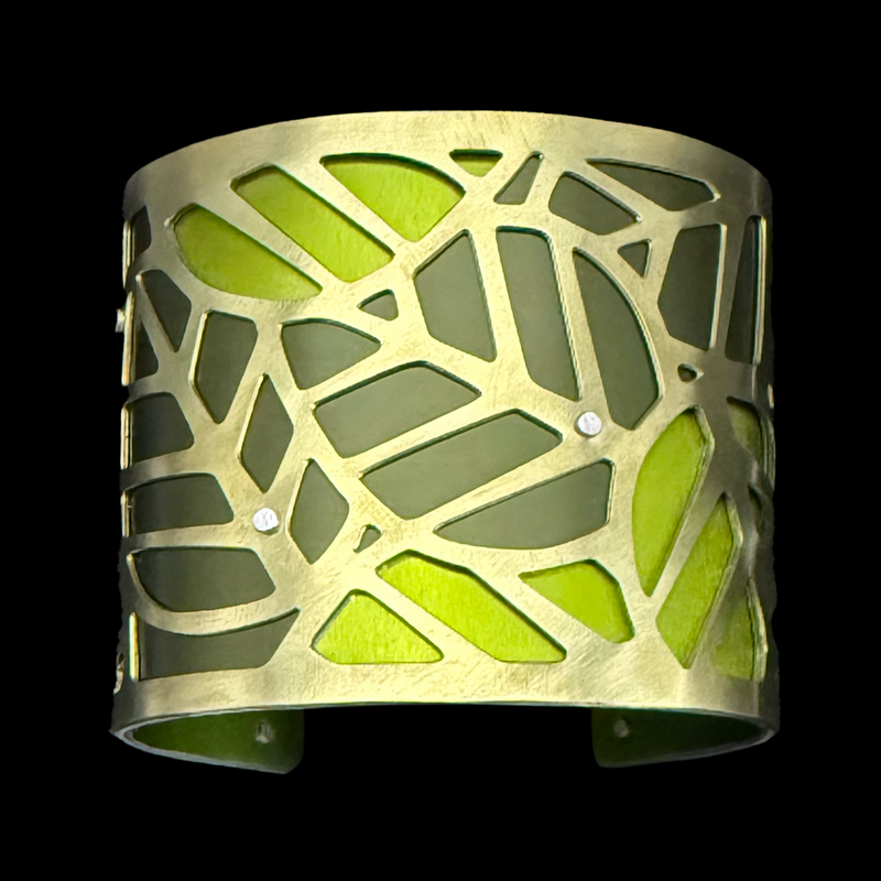 JUNGLE LEAVES CUFF TWO-TONE LARGE BRASS