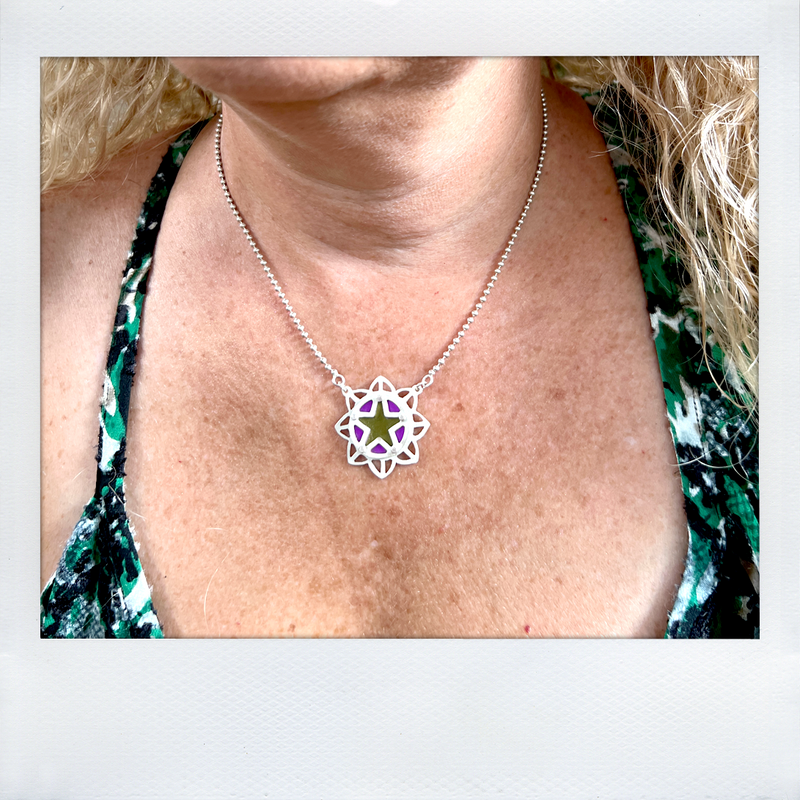 Small Laced Superstar Medallion Necklace