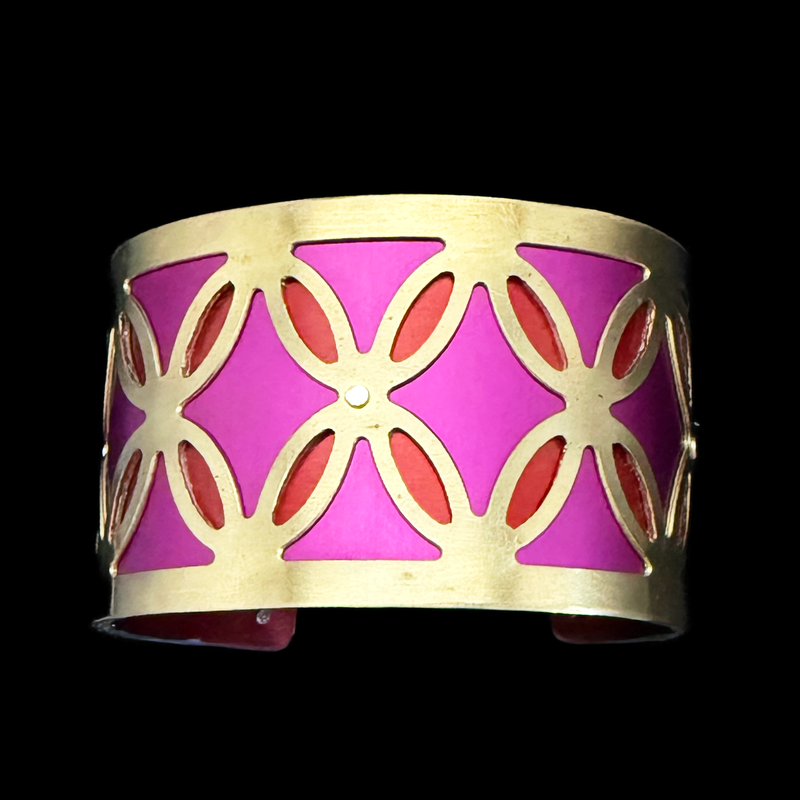 BUTTERFLY CUFF TWO-TONE MEDIUM BRASS