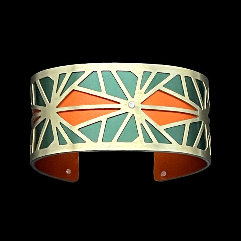 ORIGAMI CUFF TWO-TONE SMALL BRASS