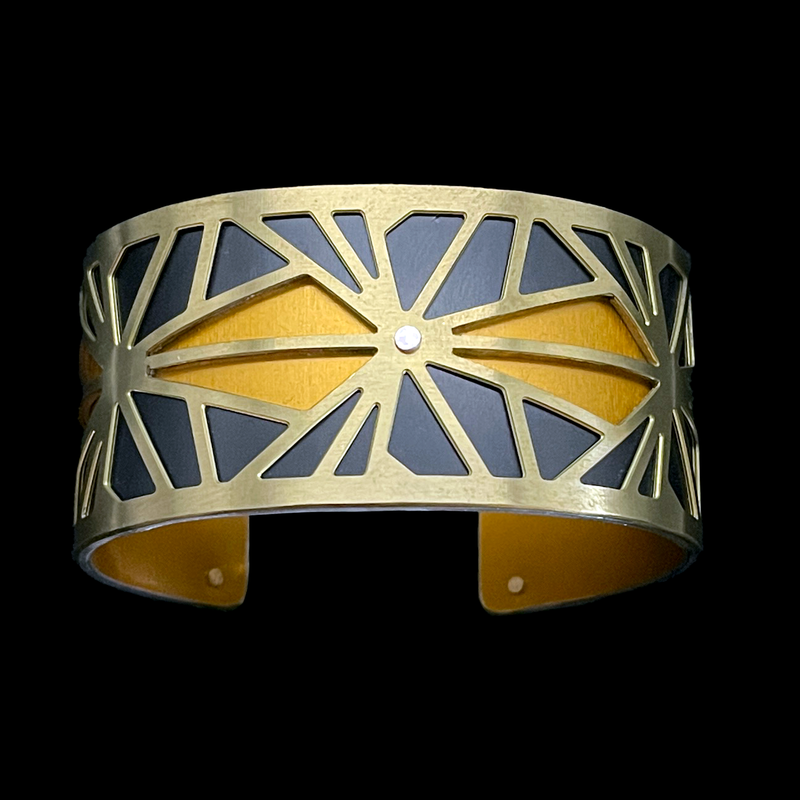 ORIGAMI CUFF TWO-TONE SMALL BRASS
