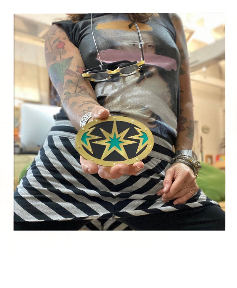 Superstar Two Tone Belt Buckle - BRASS