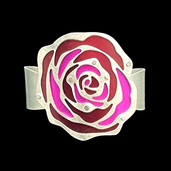 CORSAGE CUFF ROSE TWO-TONE