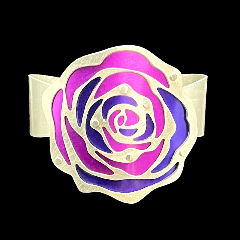 CORSAGE CUFF ROSE TWO-TONE