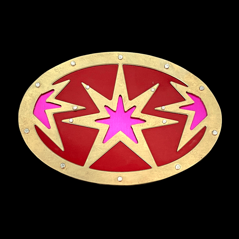 SUPERSTAR TWO TONE BELT BUCKLE - BRASS