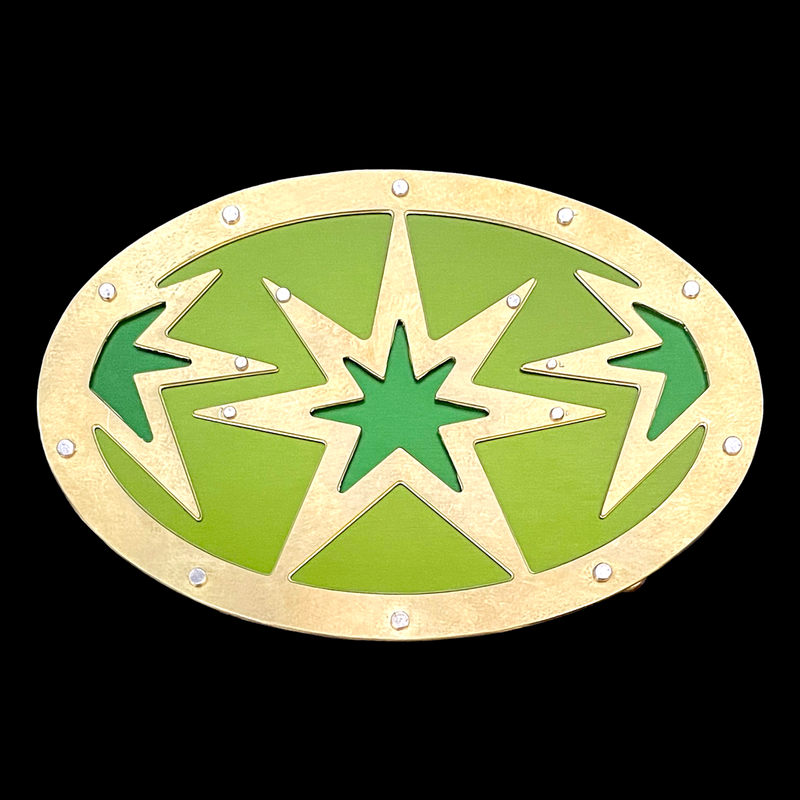 SUPERSTAR TWO TONE BELT BUCKLE - BRASS