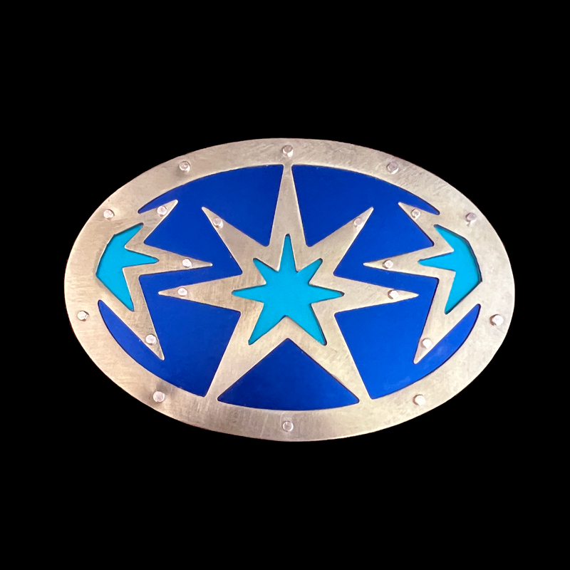 SUPERSTAR TWO TONE BELT BUCKLE - NICKEL