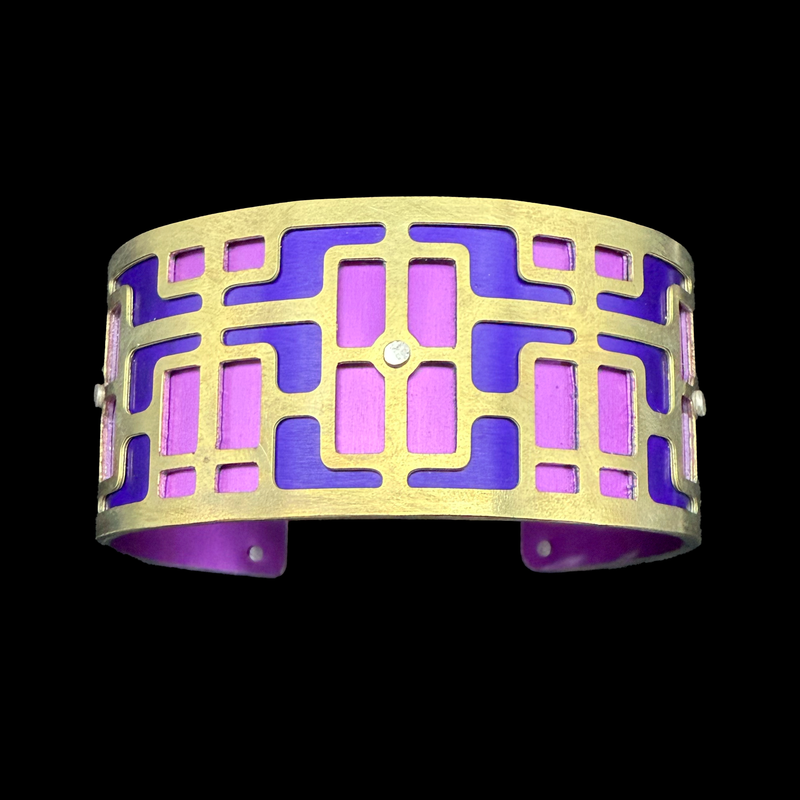 MID CENTURY MODERN CUFF TWO-TONE SMALL BRASS