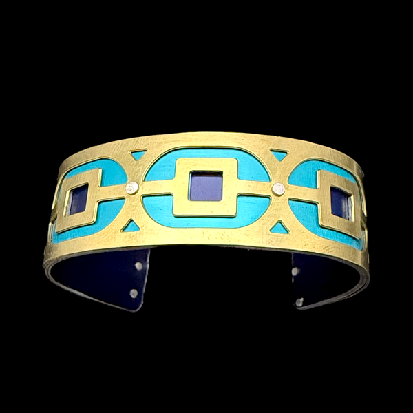 SINGLE LINK CUFF TWO-TONE EXTRA SMALL BRASS