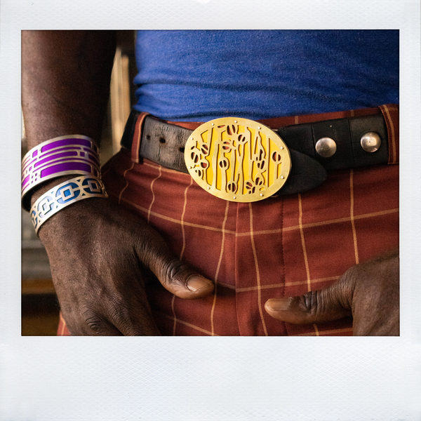 Vertical Seapod Belt Buckle - Brass