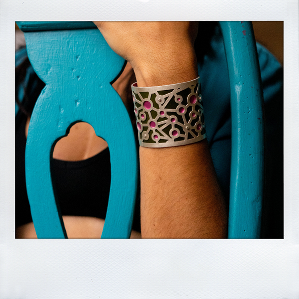 Large Two Tone Atoms Cuff