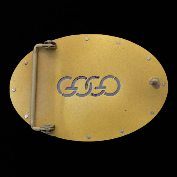 Mixed Up Two Tone Belt Buckle - Brass