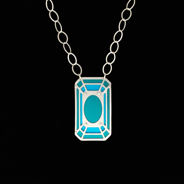 Diamond Collection Emerald Cut Two Tone Necklace