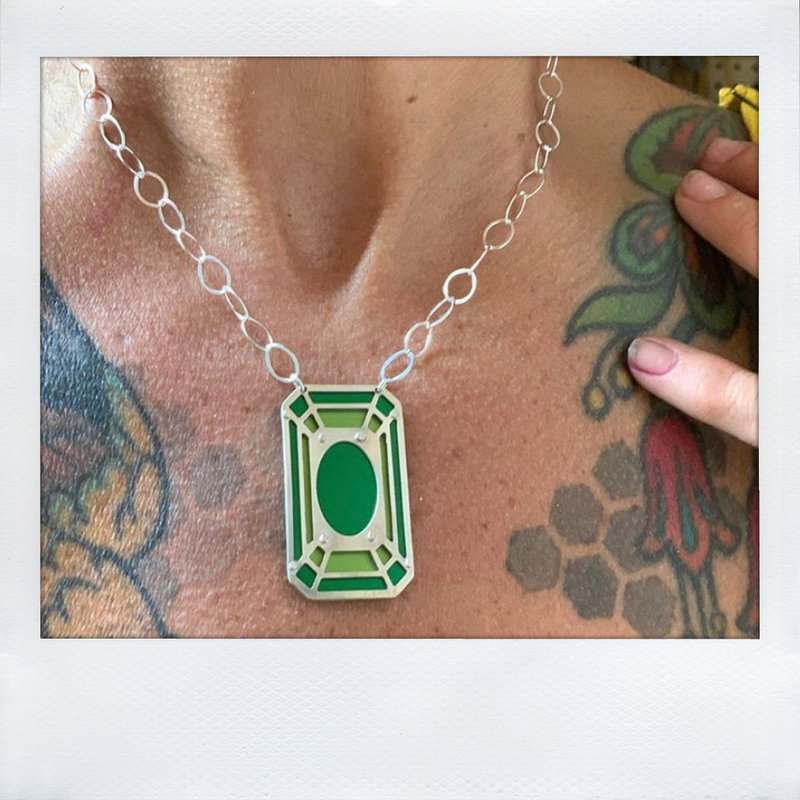 Diamond Collection Emerald Cut Two Tone Necklace