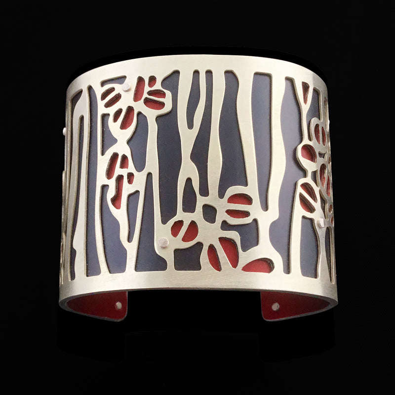 Large Two Tone Vertical Seapod Cuff