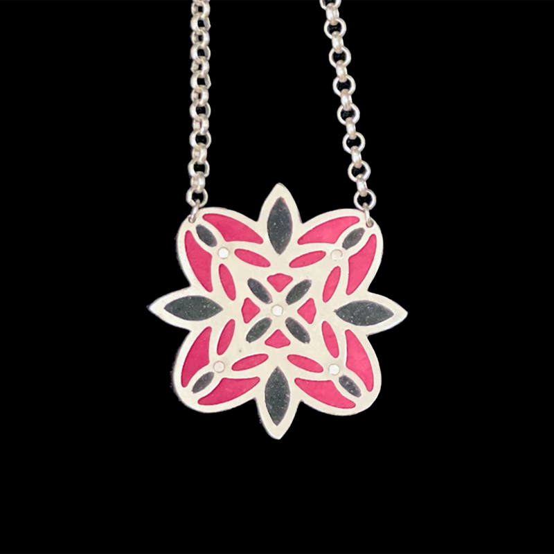 Peony Two Tone Corsage Necklace