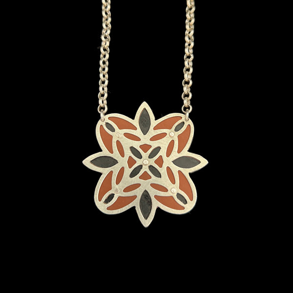 Peony Two Tone Corsage Necklace
