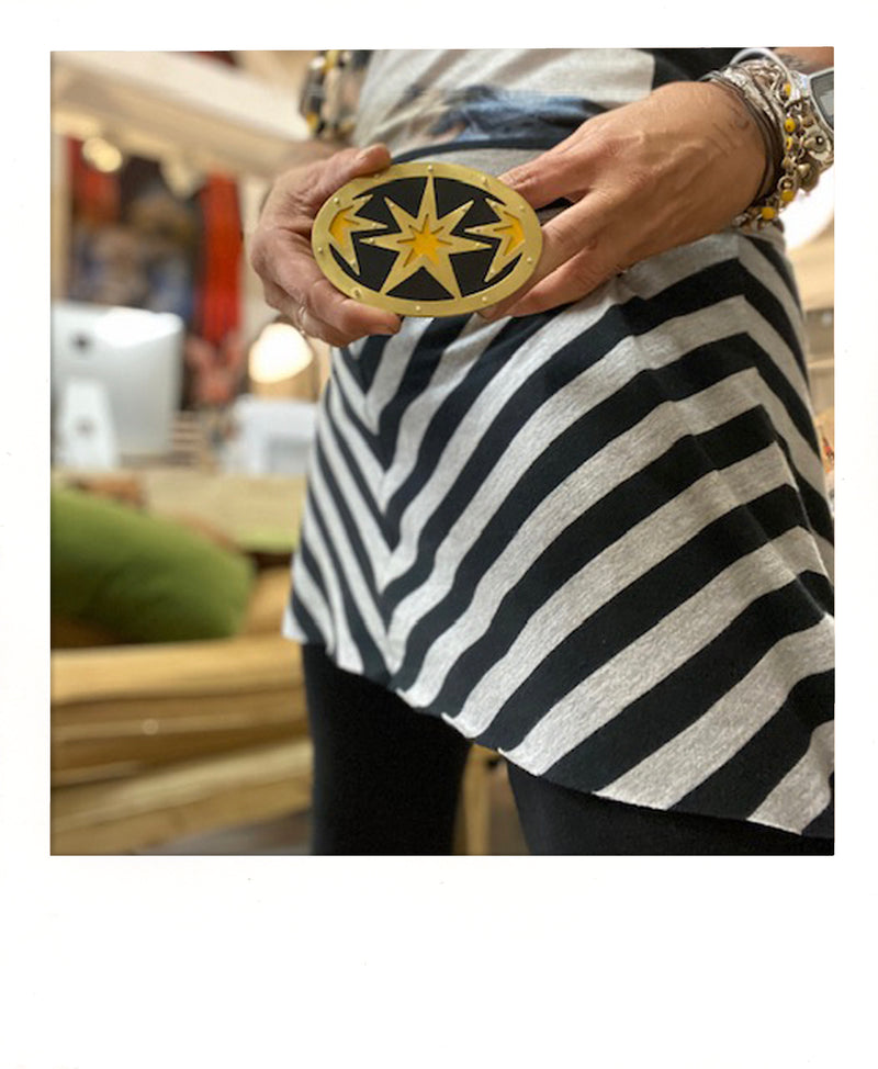 SUPERSTAR TWO TONE BELT BUCKLE - BRASS